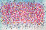 <h5>Nature's Fireworks</h5><p>Intuitive piece - as is all my art - which started with mark-making using my mineral pigment hand-made paint. 39x58cm.</p>